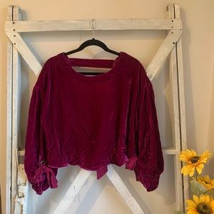 Open back velvet free people top